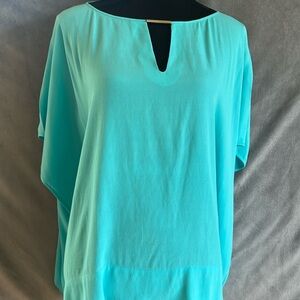 Diane Von Furstenberg Veronica relaxed top in blue lagoon Sz small